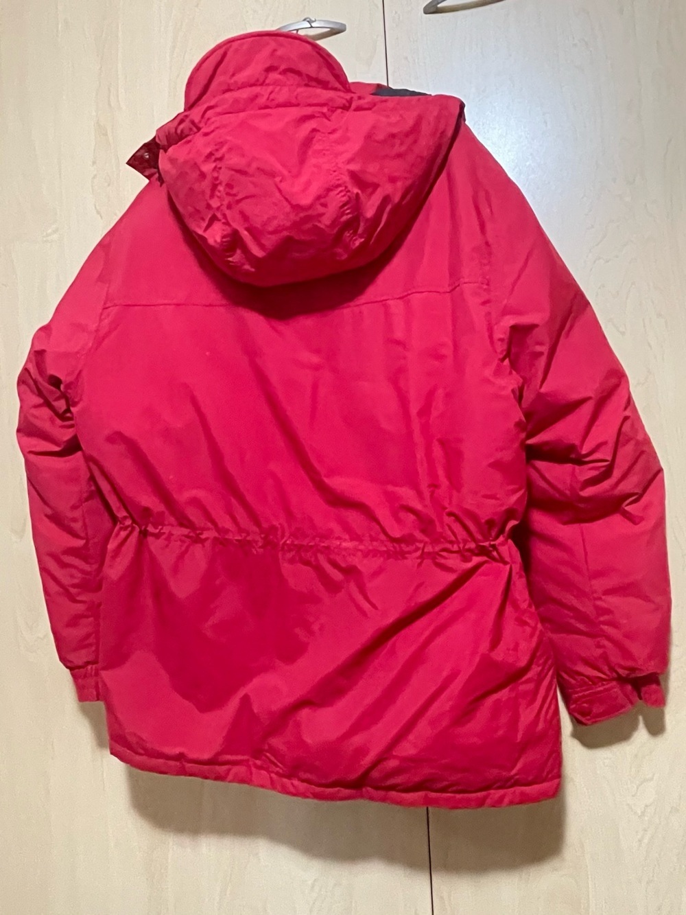 REI Vintage Down Jacket in Red. Insulated Parka with Detachable Hood Size 16 - Picture 6 of 11